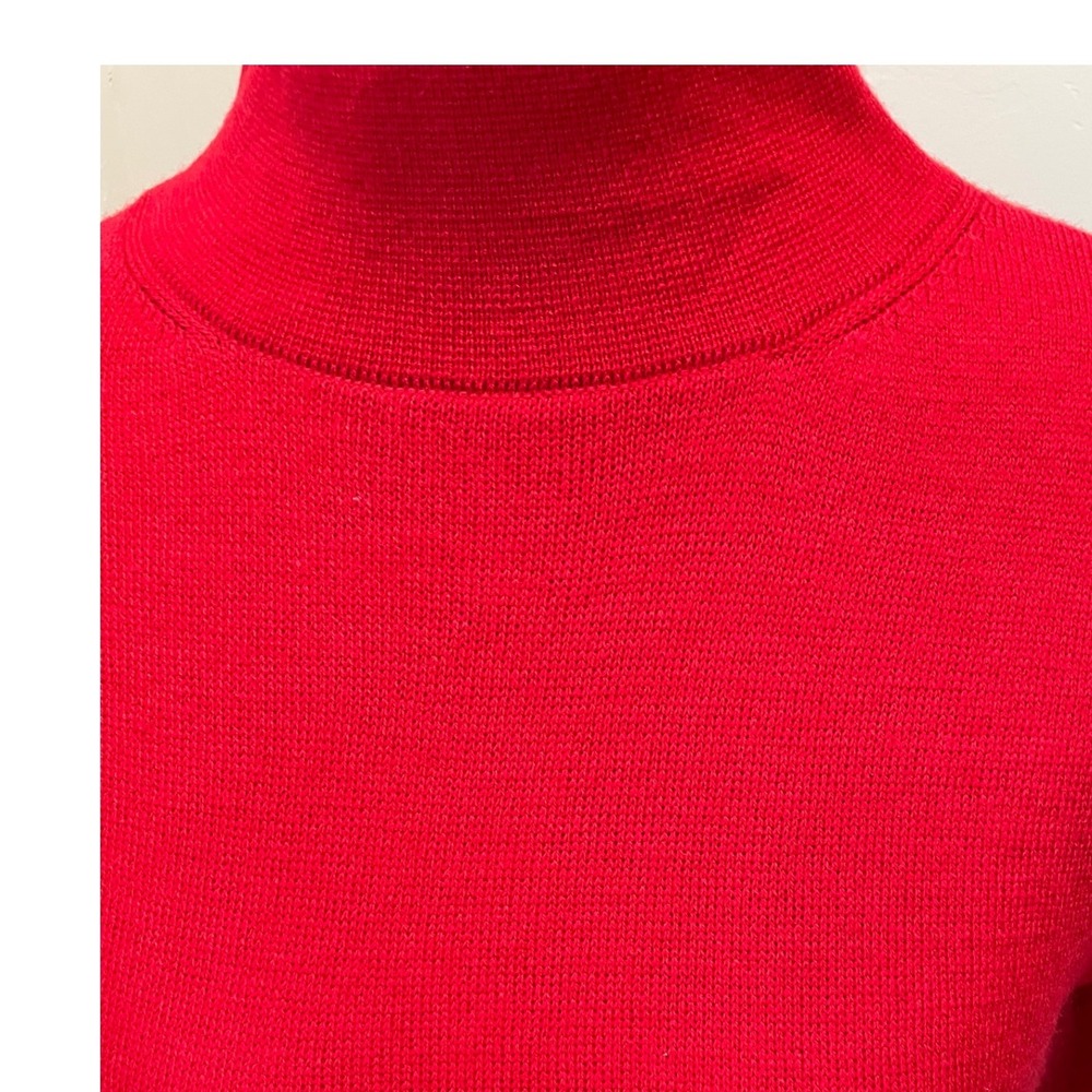 Ann Taylor Red Mock Neck Elbow Sleeve Knit Sweater Top Womens XS - Picture 2 of 5
